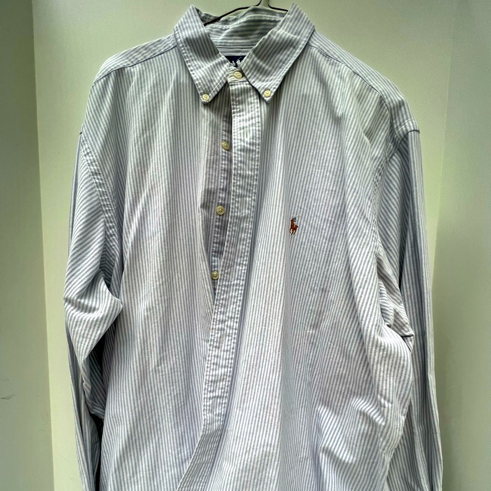 RL button down shirt, 17” neck, 34” sleeve